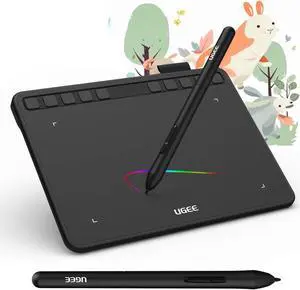 Ugee S640 6.5X4 inch Drawing Tablet with 10 Hot Keys Computer Graphic TabletP01D Battery-Free Stylus with 8192 Levels Pressure