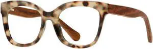 Blue Planet Cat Eye Glasses for Women and Men - Nora Walnut Ivory Tortoise Blue Light Blocking Glasses, Cat Eye Glasses Frames, Bluelight Blockers Computer Glasses, 3.00