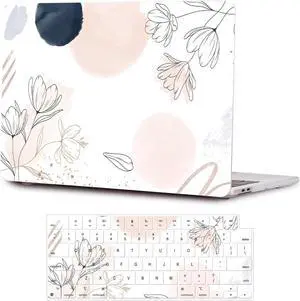 SaharaCase - Apple MacBook Air 13.6" M2 and 13" M3 Chip Laptops Hybrid-Flex Arts Case with Silicone KeyPad Cover - Sleek Hard Shell, Snap-On, Anti-Slip Grip (White)