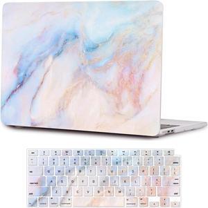 SaharaCase - Apple MacBook Air 13" M1 Chip Laptops Hybrid-Flex Arts Case with Silicon KeyPad Cover - Sleek Hard Shell, Snap-On, Anti-Slip Grip (Blue Marble)