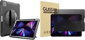 ProCase iPad Pro 11 Inch Case 2021 2020 2018 Bundle with 4-Way Privacy Screen Protector for 10.9 iPad Air 5 2022/iPad Air 4 2020/iPad Pro 11 3rd Gen 2021/2nd Gen 2020/1st Gen 2018