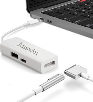 Mag-Safe to USB C Adapter 3-in-1 Mag-Safe 1 & 2 Adapter & USB C PD & QC USB (Charing Only) for iPhone 15 Series, M1/M2 MacBook, MacBook Air and More USB-C Devices