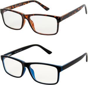 2 Pack Of Blue Light Blocking Glasses - Anti-Fatigue Computer Monitor Gaming Glasses Prevent Headaches Gamer Glasses