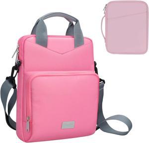 9-11 Inch Tablet Carrying Sleeve Case (Pink) + Shoulder Bag (Pink), for iPad Pro 11 (2022-2018), iPad 10.9 (10th Gen), iPad Air (5/4th Gen), Galaxy Tab S9/S8