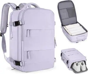 coofay Carry On Backpack Flight Approved Personal Item Travel Backpack For Women Airline Approved Waterproof Sports Luggage Backpack Casual Daypack Small Hiking Backpack Purple Backpack