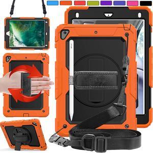 DuraSafe Cases for iPad PRO 10.5 Inch 2017 Air 10.5 3rd Generation 2019 [ Air 3 ] A1701 A2152 A2123 MQF12LL/A MQEY2LL/A MQF22LL/A MQF02LL/A Full-Body Shock Proof Cover with Shoulder Strap - Orange