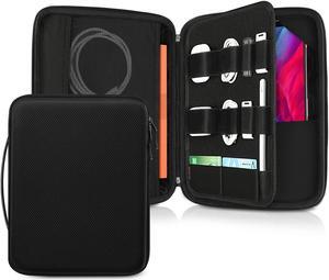 FINPAC Hard Tablet Sleeve Case for 12.9-inch iPad Pro M2/M1 (6th/5th/4th/3rd Gen) 2022-2018, Protective Portfolio Organizer Bag for Surface Pro 9/8/X/7/6/5, Pens, Cables, Electronics (Black)
