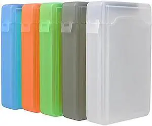ibasenice Hard Drive Disk Protective Box - [5-Pack] Hard Drive Cases Shockproof Portable Anti-Static 3.5inch Protective Box SSD Hard Disk Protector Storage Case