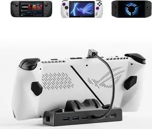 Kstkry Docking Station for ROG Ally/Steam Deck/Lenovo Legion Go,6-in-1 Dock with HDMI 2.0 4K@60Hz Gigabit Ethernet 3 USB-A and USB-C 3.0 Charging Compatible with ROG Ally/Steam Deck/Lenovo Legion Go