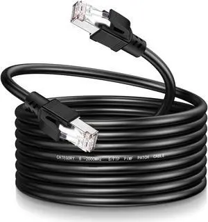 Lteirwe Cat8 Ethernet Cable 75Ft S/FTP Outdoor&Indoor Heavy Duty High Speed 26AWG Internet Network 40Gbps 2000Mhz RJ45 Shielded Connector Weatherproof LAN Cable