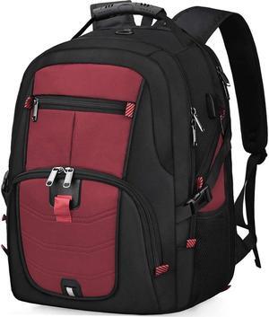 NUBILY Laptop Backpack 18.4 Inch Waterproof Extra Large TSA Travel Backpack Anti Theft College Business Mens Backpacks with USB Charging Port 17.3 Gaming Computer Backpack for Women Men Red