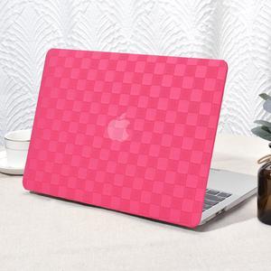 Seorsok Compatible with MacBook Air 136 inch Case 2022 A2681 M2 Chip with Liquid Retina Display Touch IDElegant Plastic Hard Shell Case with Transparent Keyboard CoverHot Pink PVC Grid Leather
