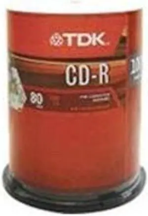 TDK 700MB 52x CD-R Media - Pack of 100 Red Blank Storage Media Discs
