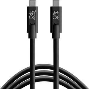 Tether Tools TetherPro USB-C to USB-C Cable | for Power Delivery, Fast Transfer and Connection Between Camera and Computer | Non-Reflective Black | 15 Feet (4.6 m)
