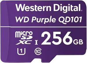 Western Digital WD Purple SC QD101 256GB Smart Video Surveillance microSDXC Card, Ultra Endurance Up to 128 TBW