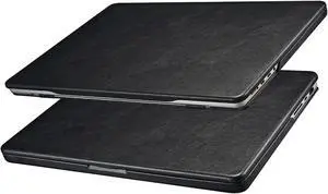 MacBook Air 15 Case (2023-2025), ICARER Premium Leather Case for Model 2025 M4 A3241 2024 M3 A3114, 2023 M2 A2941, with Touch Bar & Touch ID Compatible for Apple MacBook Air 15.3 inch (Black)