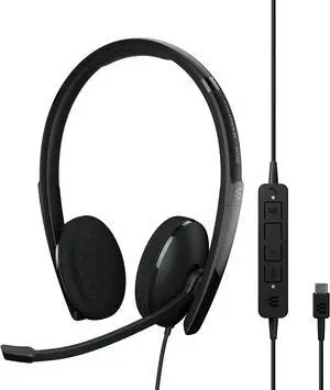 EPOS | Sennheiser Adapt 160T USB-C II (1000905) - Wired, Double-Sided Headset - USB-C Connectivity, MS Teams Certified, UC Optimized - Superior Stereo Sound - Enhanced Comfort - Call Control - Black