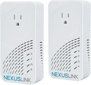 Nexuslink Wave 2 G.hn Powerline Adapter | Pass-Through Outlet | 2000 Mbps I 2-Unit Kit I (GPL-2000PT-KIT)
