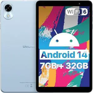 UMIDIGI G1 Tab mini Android 14 New Tablet 2024, 7(3+4)GB+32GB 1TB Expand, Wi-Fi 6 Model, 8 inch Tablet with Quad-Core Processor up to 2.0 GHz, 5000mAh, Dual Camera, BT, 1280*800 HD IPS Touch Screen
