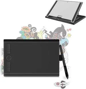 GAOMON M10K PRO 10 x 6.25'' Tilt & Radial Support Drawing Tablet Can Work on Android OS & PC,Comes with GAOMON Tablet Stand GMS01