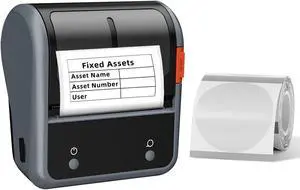 NIIMBOT Label Maker, B3S Thermal Label Printer, 3Inch Portable Label Makers with 70x40mm White and 50x50mm Round Clear Label, Barcode Label Printer for Small Business, Office, Home, Mailing