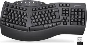 Perixx PERIBOARD-612B ES - Teclado Inalámbrico RF con divisiones, sistema Dual y Bluetooth 4.0, Compatible con Windows 10 y macOS - QWERTY Español, Black