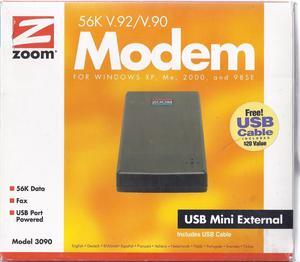 Zoom 3090-00-00 V.92 / V.44 USB External Controllerless Fax Modem