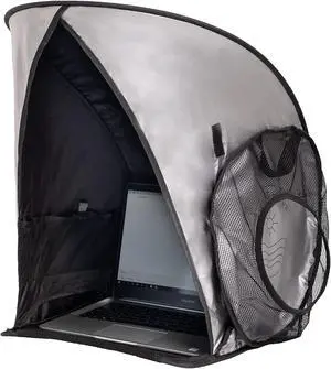 Laptop Sun Shade for Working Outside | Glare Blocker | Heat Reflective | Waterproof | Fits up to 17" Screens | Foldable & Portable Privacy Screen Hood Tent for Outdoors | Perfect Viewing Angle