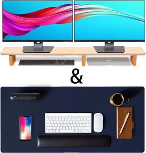 Leather Desk Pad& Monitor Stand