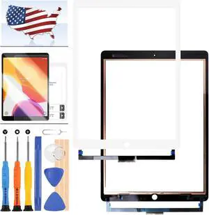 for iPad Pro 12.9 2 2nd Gen 2017 Screen Replacement A1671 A1670 Touch Screen Digitizer Panel Glass Sensor Touch Panel Repair Kits,Including Tempered Glass +Free Tools(Not LCD Display) (White)