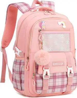 AO ALI VICTORY Girls Backpack 15.6 Inch Laptop School Bag Cute Kids Elementary College Backpacks Large Bookbags for Teen Girl Women Students