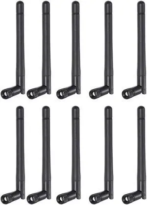 Bingfu Dual Band WiFi 2.4GHz 5GHz 5.8GHz 3dBi MIMO RP-SMA Male Antenna (10-Pack) for WiFi Router Wireless Network Card USB Adapter Security IP Camera Video Surveillance