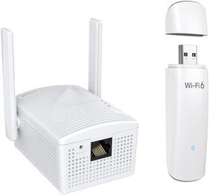 BrosTrend AC1200 WiFi to Ethernet Adapter Dual Band Universal Wireless Bridge for Printer and AX1800 WiFi 6 Linux Compatible WiFi Adapter for PC and Raspberry Pi 2+