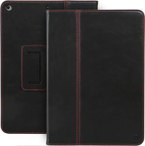 Casemade New iPad 10.2 inch Real Leather Case for 7th/8th/9th Generation (2019, 2020, 2021) - Premium Luxury Italian Slim Cover/Smart Folio with Dual Stand and Auto Sleep/Wake (Black)