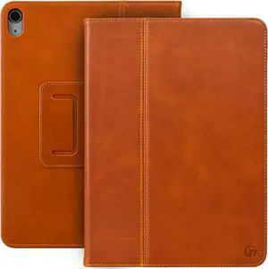 Casemade Real Leather Case Compatible with iPad Air 11-inch M3 (2025) / M2 (2024), iPad Air 5th/4th Generation 10.9'' - Full-Grain Leather Cover, Auto Sleep/Wake, Dual Stand Position (Tan)