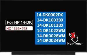BTSELSS 14.0" LCD Screen Replacement B140XTN07.3 for HP 14-DK0002DX 14-DK1003DX 14-DK1013DX 14-DK1022WM 14-DK0028WM 14-DK0024WM Non-Touch Display Panel HD 1366 x 768 30 pin 60Hz