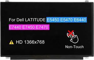 BTSELSS B140XTN02.E for Dell Latitude E5450 E5470 E6440 E7440 E7450 E7470 HD 1366 * 768 30 PINS LCD Non-Touch Screen Replacement Display Panel(NOT for FHD 1920 * 1080)