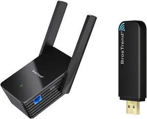 BrosTrend AX1500 WiFi 6 Universal WiFi to Ethernet Adapter and BrosTrend Linux USB WiFi Adapter 1200Mbps Bundle