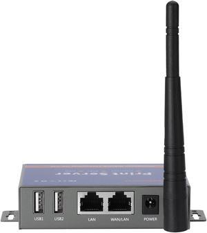 Wireless Print Server (NOT Plug&Play), 2 Port USB Print Server, Computer Networking Print Servers - Convert USB Printer To Wireless WiFi Ethernet Networking - Windows Mac Linux Compliant - CR202