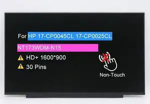 BTSELSS 17.3" Screen Replacement NT173WDM-N15 NT173WDM N15 for HP 17-CP0045CL 17-CP0025CL HD+ 1600x900 30 pins LCD Non-Touch Display Panel