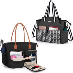 CURMIO Teacher Tote Bag for Women, Teacher Work Bag with Padded Laptop Sleeve, Ideal Gift for Teacher, Educator