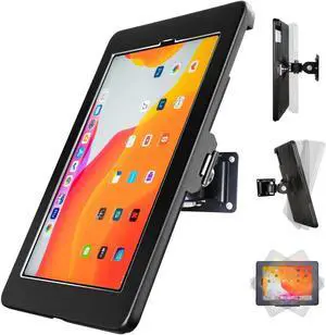 CarrieCathy Wall Mount Anti-Theft Security Kiosk POS Stand Holder Enclosure for 2022 2021 2020 iPad Pro 11", 10.9" 2022 iPad Air 5, 2020 iPad Air 4, Flip & Rotate