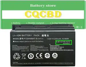 CQCQ P150HMBAT-8 (6-87-X710S-4272) Battery for Clevo P170 P170HM P170EM P170SM Series 6-87-X710S-4271 6-87-X710S-4273 6-87-X710S-4J72 [14.8V 76.96Wh] Note: Not (6-87-X510S-4272)