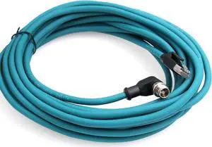 Eonvic Right Angle M12 Ethernet High Flexable Cable X Code 8 Pin Male to RJ45 Cat-7e Network Cable for Cognex Industrial Camera 10M