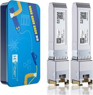 10Gb SFP+ RJ45 Module, 10Gbase-T Ethernet SFP+ Copper Transceiver Support 10G/5G/2.5G/1.25G, Compatible with Ubiquiti UF-RJ45-10G, UniFi, TP-Link TL-SM5310-T, MikroTik, Fortinet, D-Link, 30m, 2 Pack