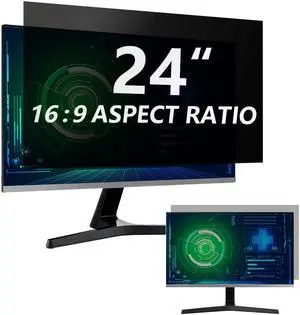 [3 Pack] Computer Privacy Screen 24 Inch for 16:9 Widescreen Monitor, Removable Eye Protection Anti Glare Blue Light Computer Screen Privacy Shield, Data Confidentiality Shield Privacy Screen 24 in
