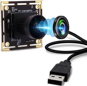 IFWATER 16MP 4K USB Camera with 170 Wide Angle Lens - 3496P Tiny Embedded Camera Board for Industrial, Machine, OpenCV, UVC, Video, Raspberry Pi, Jetson Nano