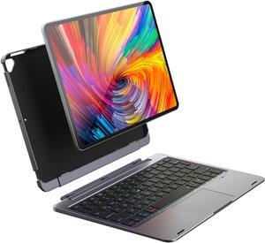 doqo iPad pro 10.5 Keyboard Case, iPad Air 3rd Gen case with Keyboard,Detachable 360deg Protective case with 7 Colors Backlight, Bluetooth Keyboard with Touchpad for ipad air 3 and iPad Pro 10.5 inch