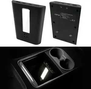 JOWUA Model 3/Y USB Dual USB-C 45W Hub with LED Light with Dual USB-C Ports, 3 USB-A Ports