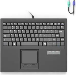 E-SDS Wired Machine Keyboard with Touchpad Portable Compact - PS/2 Interface